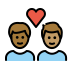 couple with heart, man, man, medium-dark skin tone, medium skin tone